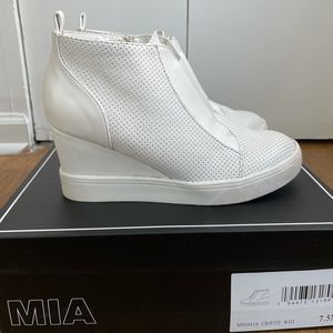 MIA White Sneaker Wedges